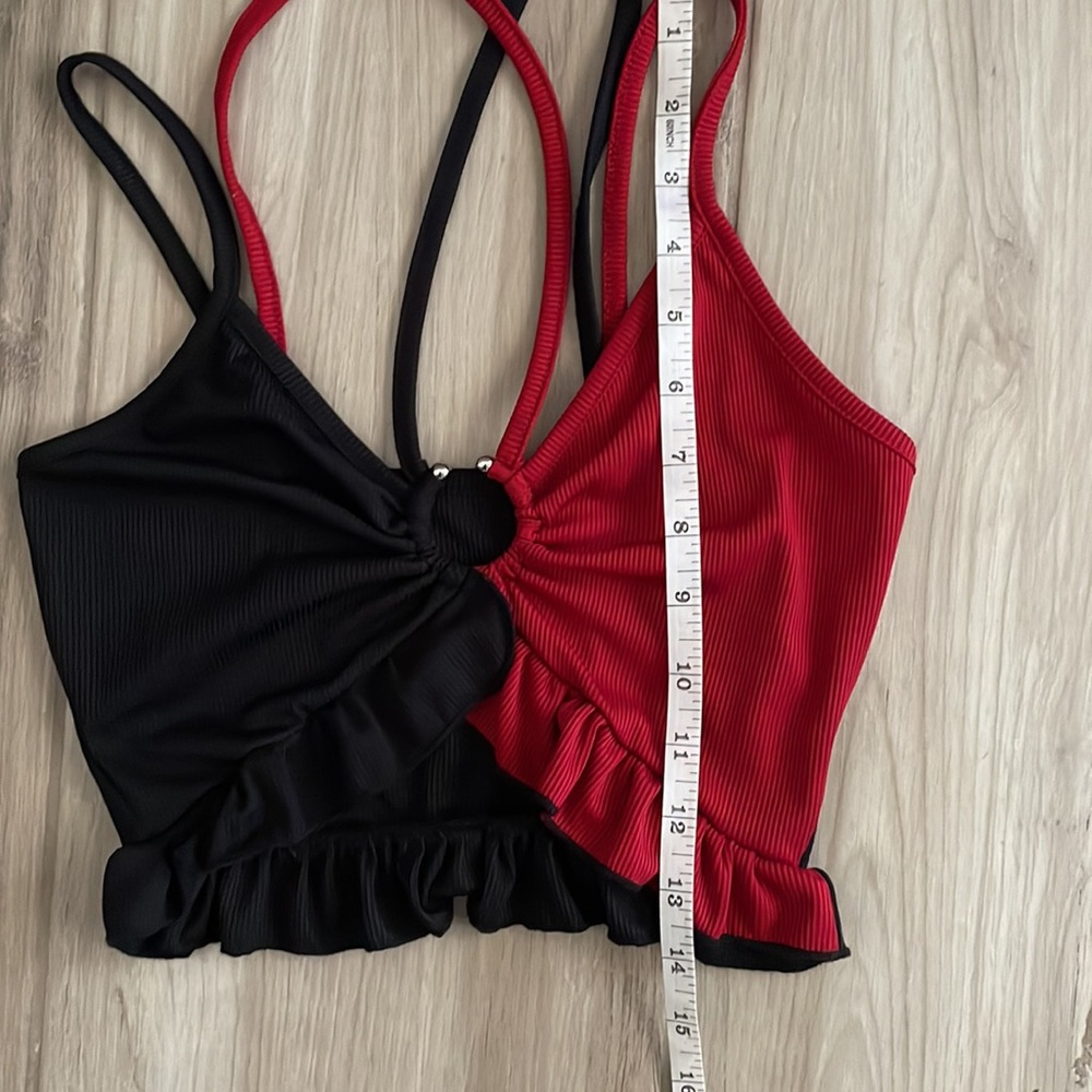 NWOT black & red halter top - Picture 9 of 9